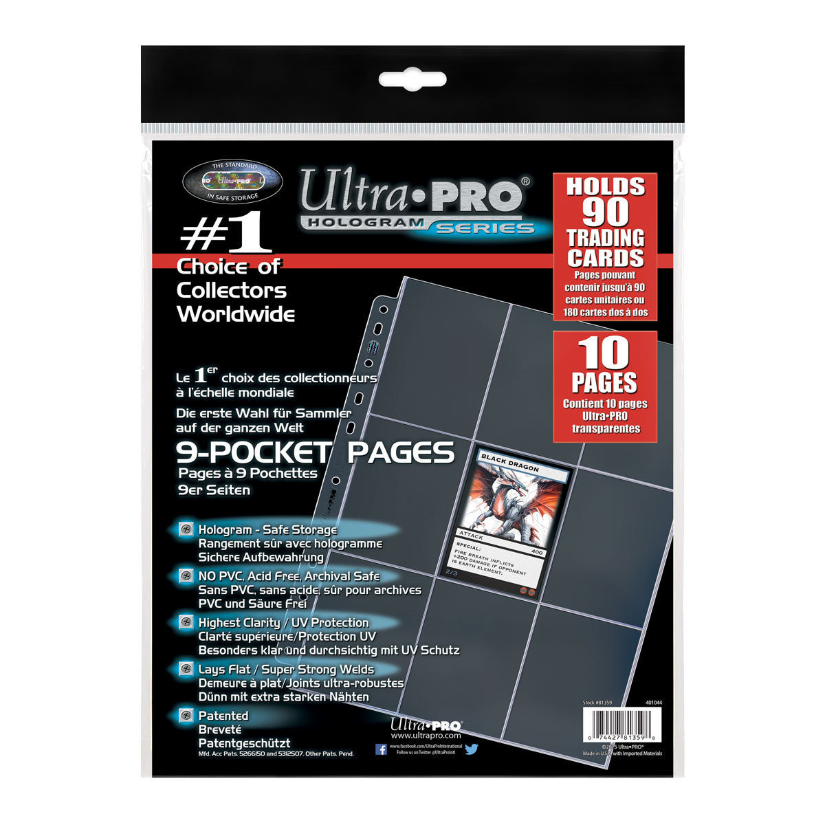 10 Pages Platinum Hologram Series - Ultra Pro